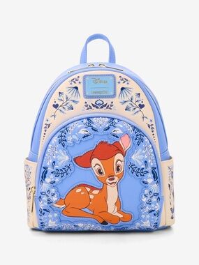 NWT Disney x Loungefly Bambi Blue Floral Mini Backpack